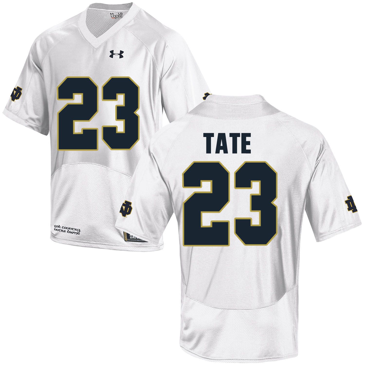Men Norte Dame Fighting Irish #23 Tate White Customized NCAA Jerseys